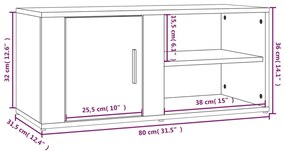 Mobile Porta TV Grigio Cemento 80x31,5x36 cm Legno Multistrato