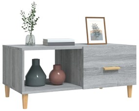 Tavolino salotto grigio sonoma 89,5x50x40 cm legno multistrato