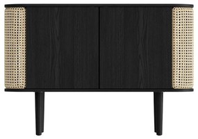 Cassettiera bassa in rovere decorato in nero e naturale 109x75 cm Treasures - UMAGE