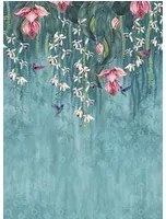 Tapete Trailing Orchid von Osborne & Little - Teal/ Pink