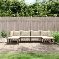 Set Divani da Giardino 6 pz con Cuscini Antracite in Polyrattancod mxl 76594