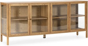 Vetrina di colore naturale con effetto rovere 180x80x40 cm Ceci – MOME