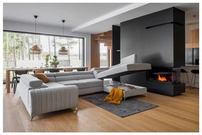 Divano angolare grigio scuro allungabile/con contenitore (con penisola a destra/a U) Louis – ELTAP