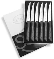 Set Coltelli per Costata 6 Pezzi Lama 12 cm Manico Antiscivolo Sanelli Skin Nero