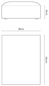 Poggiapiedi beige con rivestimento in velluto Jodie – Micadoni Home