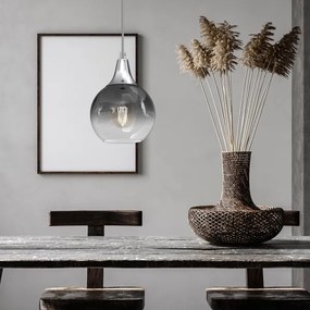 Lampadario a sospensione con filo MONTE 1xE27/60W/230V d. 15 cm cromo opaco