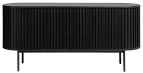 Cassettiera bassa nera in rovere con ante scorrevoli 73x160 cm Siena - Unique Furniture