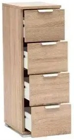 Cassettiera 4 Cassetti Naturale - Dimensioni: cm 27 x 38 x 85 h