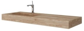 Lavabo a incasso rettangolare vasca a sinistra IDEEA L 120 x H 12 cm in legno beige opaco