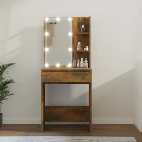 Toeletta con led rovere fumo 60x40x140 cm