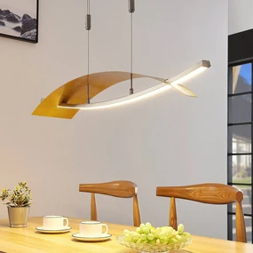 Lucande Lampada LED a sospensione Marija, 91 cm, color oro, dimmerabile