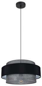 Lampadario a sospensione con filo CORSA 1xE27/60W/230V nero/grigio