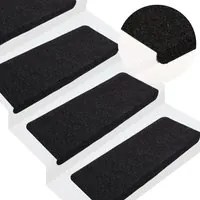 Tappetini Autoadesivi per Scale 15 pz 65x24,5x3,5 cm Nero 343478