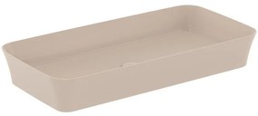 Lavabo da appoggio rettangolare in ceramica L 80 x P 40 x H 12 cm beige