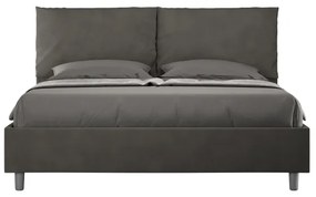Letto contenitore da 160x190 in microfibra grigio Antea