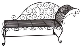 Panchina da giardino in metallo nero e marrone Lamington - Garden Pleasure