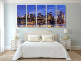 Quadri 5 pezzi – Ponte affascinante a Brooklyn