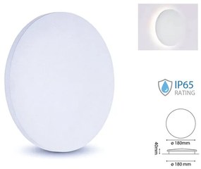 Applique Lampada LED da Muro Rotonda 9W 3000K Effetto Sole IP65 Carcassa Bianca SKU-7526