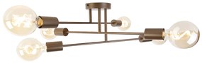 Plafoniera industriale bronzo scuro 6 luci - Sydney
