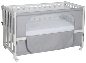 Culla bianca su ruote con baldacchino 60x120 cm Little stars - Roba