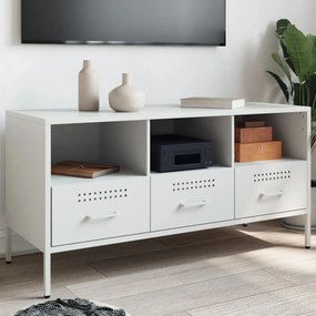 Mobile Tv Bianco 100,5x39x50,5 Cm İn Acciaio /