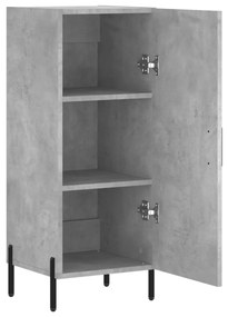 Credenza grigio cemento 34,5x34x90 cm in legno multistrato