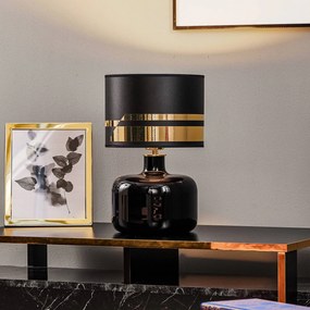 Lampada da tavolo Bodo Argon, Nero, Soggiorno / Sala da pranzo, Tessuto / Stoffa / Seta, Moderno, Lampada da tavolo