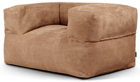 Puof a sacco marrone con rivestimento in velluto a coste MooG – SLOWDOWN