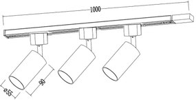 Faretto per binario TIGER 3xGU10/10W/230V, nero