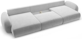 Divano angolare grigio chiaro allungabile/con contenitore (a U) con rivestimento in velluto Tonale – Cosmopolitan Design