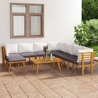 Set Divani da Giardino 9 pz con Cuscini in Massello di Acacia cod mxl 38186