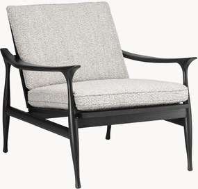 Poltrona in bouclé e legno di Mindi Manzo