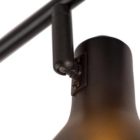 Faretto moderno nero con oro 4 luci - Magno