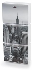 Scarpiera City L 51 x H 118 x P 17 cm 9 paia, bianco e nero