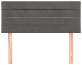 Testiera grigio scuro 90x5x78/88 cm in velluto
