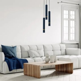 Brilagi - Lampadario a sospensione con filo POKER 3xGU10/25W/230V blu