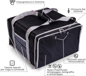 Borsa Termica Porta Pizze da Asporto 6 Cartoni Safemi Express 6 Nera...