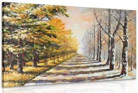 Quadro su tela – Viale alberato autunnale
