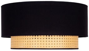 Duolla - Plafoniera BOHO 1xE27/15W/230V diametro 45 cm nero/rattan