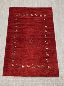 Gabbeh Tappeto 120x80 Rosso (Iran) Annodato A Mano