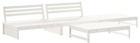 Set Salotto da Giardino 4 pz Bianco in Legno Massello di Pino