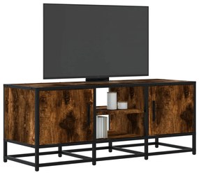 Mobile Tv Rovere Fumo 100x35x41 Cm Legno Multistrato E Metallo /