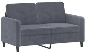Set di divani 2 pz con cuscini grigio scuro in velluto