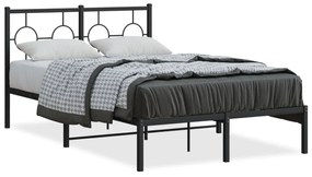 Giroletto Con Testiera İn Metallo Nero 120x190 Cm /