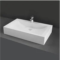 Lavabo d'Appoggio Rettangolare L65 x 42P cm Modello Scoop Bianco Rak Ceramiche