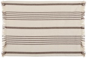 Tovaglietta cotone 35x45 cm tinto filo righe tortora