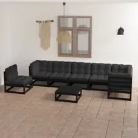 Set Divani da Giardino 8 pz con Cuscini Legno Massello di Pino cod mxl 39645