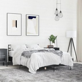 Giroletto nero 140x190 cm in legno multistrato e metallo