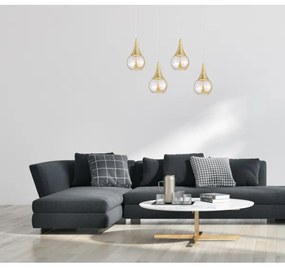 Lampadario a sospensione con filo LACRIMA WHITE 4xE27/60W/230V