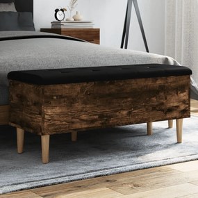 Panca Portaoggetti Rovere Fumo 102x42x46 Cm Legno Multistrato /